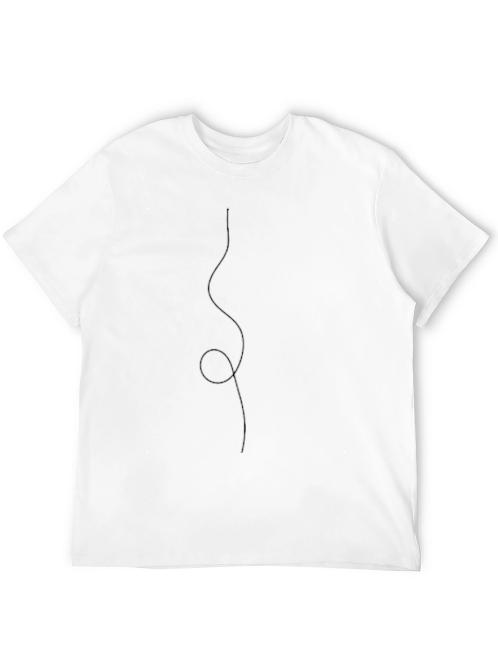 Minimalist Line Art T-Shirt - Black