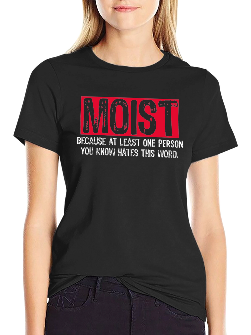 Moist Word Haters Black Cotton T-Shirt
