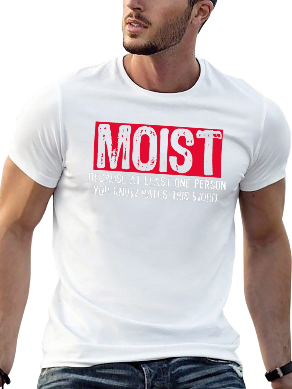 Moist Word Haters Black Cotton T-Shirt