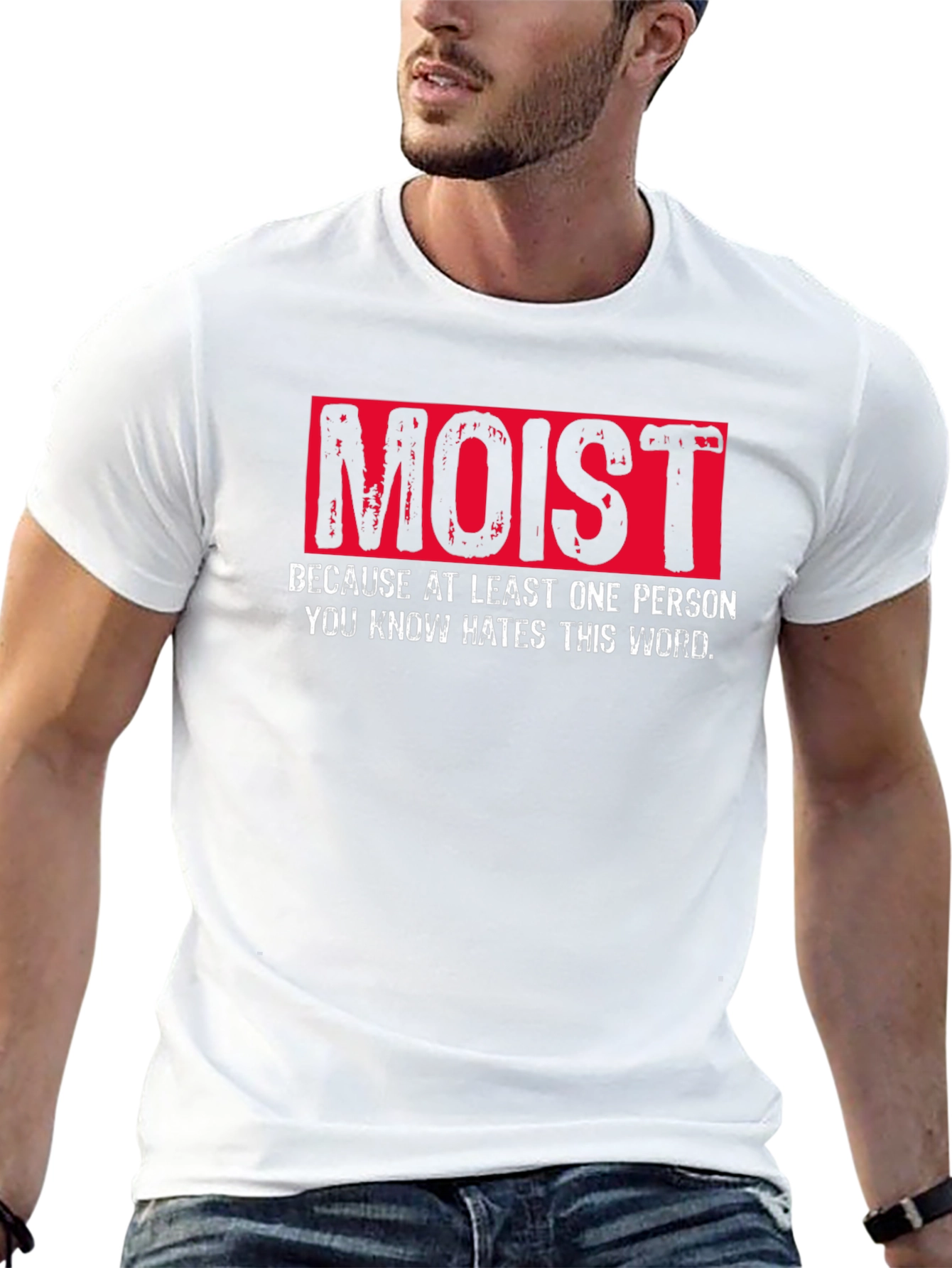 Moist Word Haters Black Cotton T-Shirt