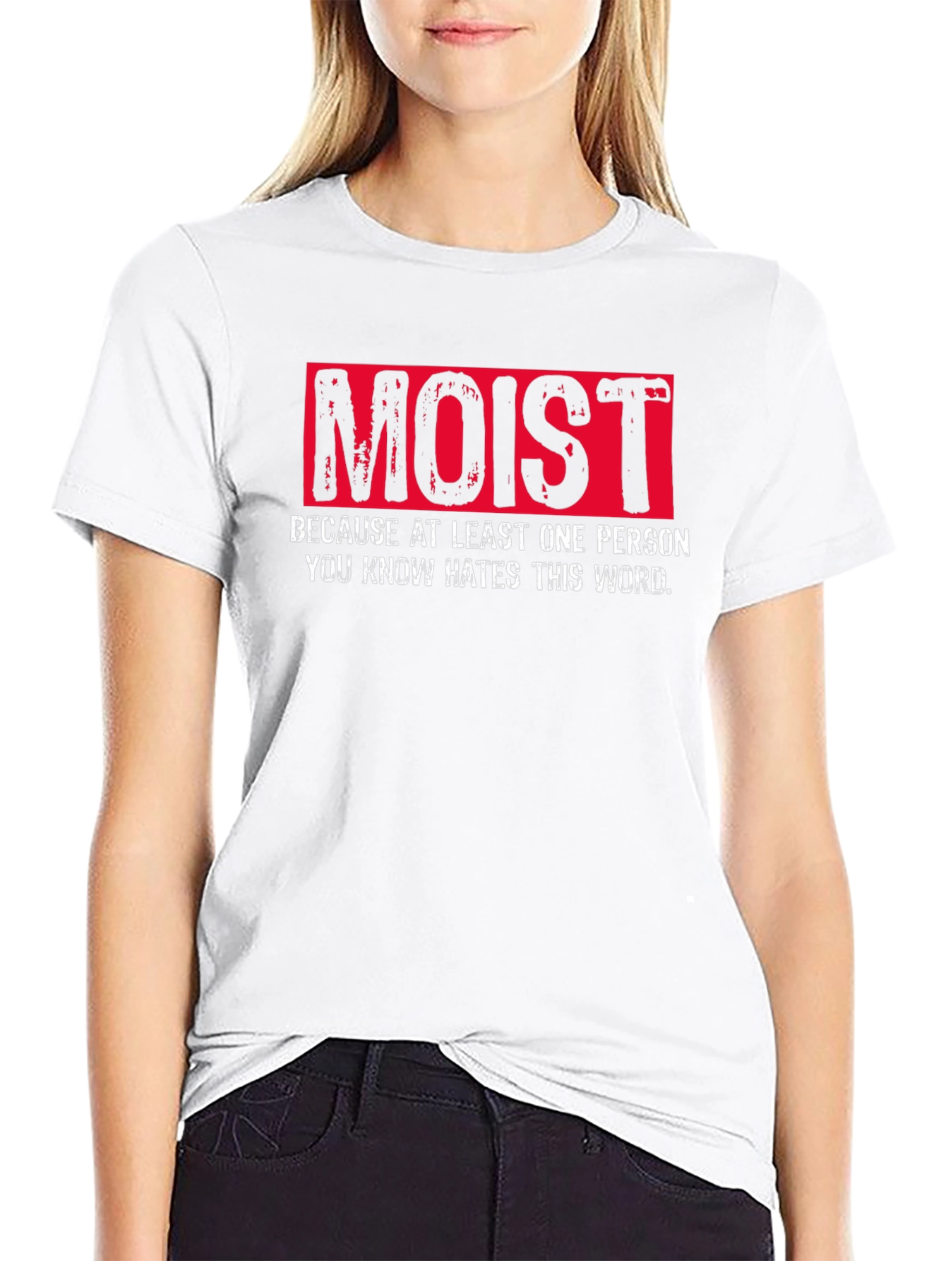 Moist Word Haters Black Cotton T-Shirt