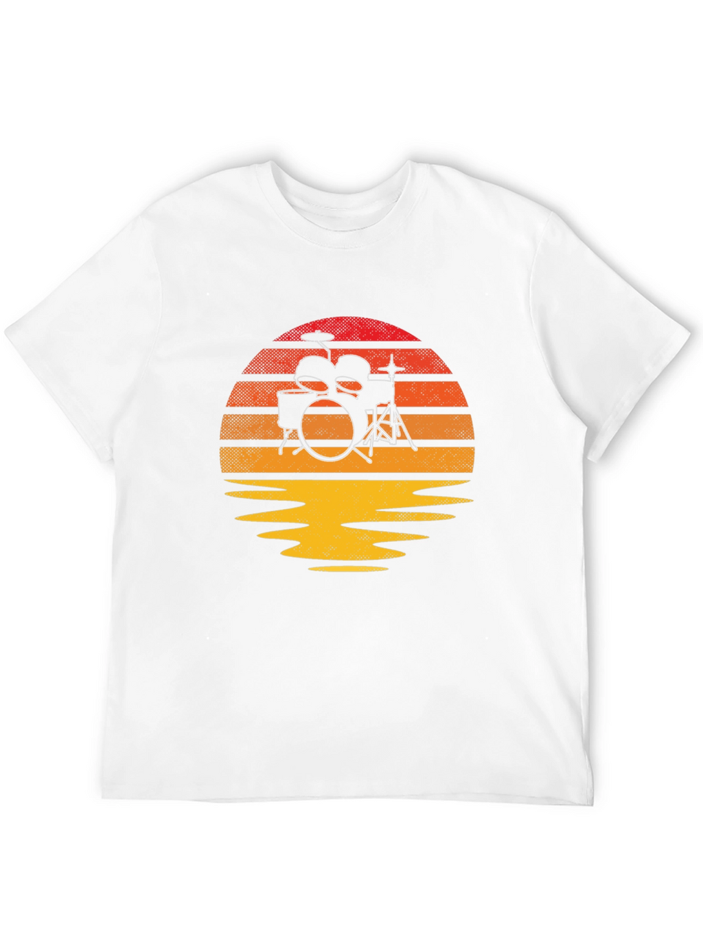 Sunset Drum Kit Graphic Tee - Music Lovers T-Shirt