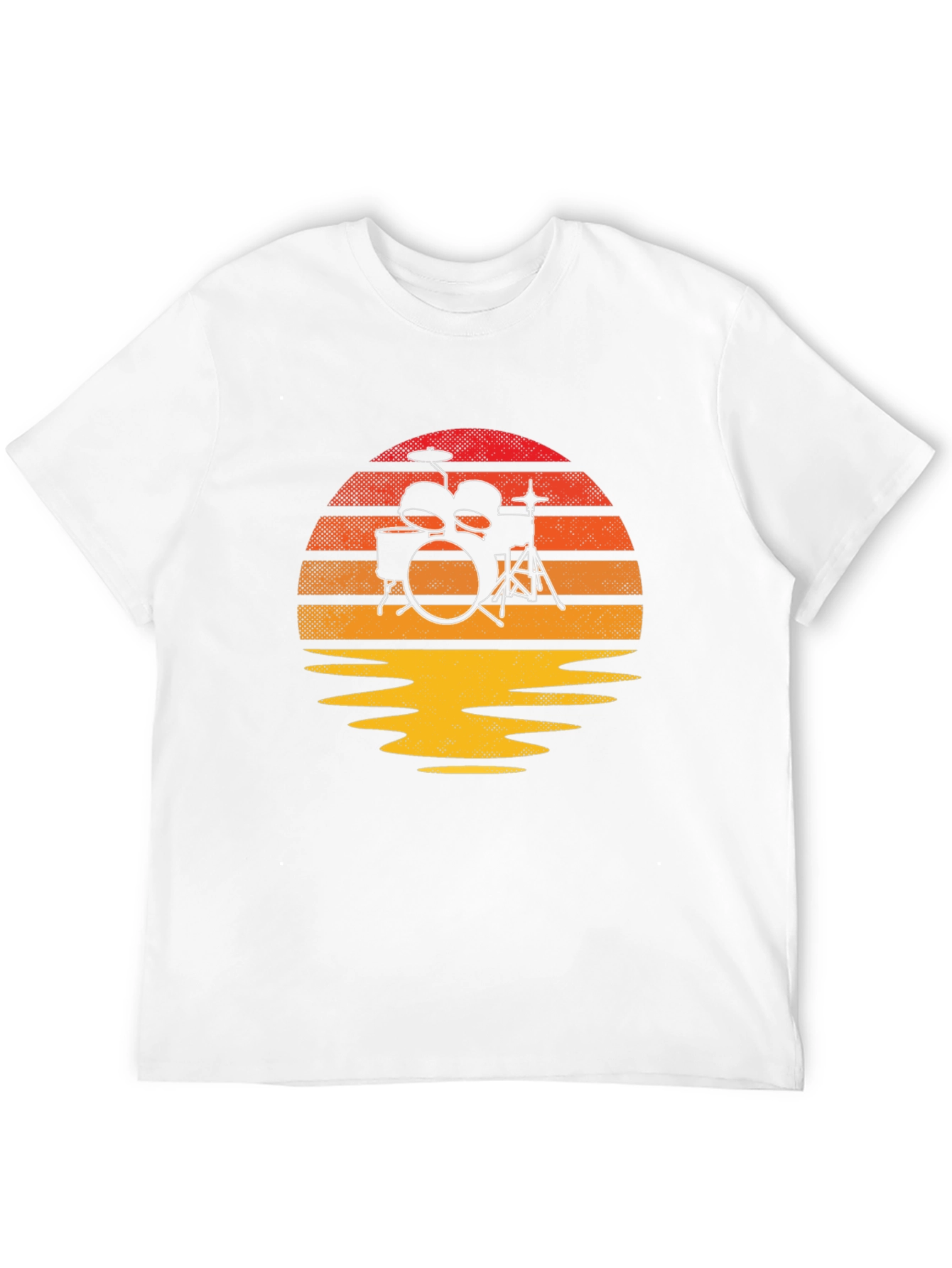 Sunset Drum Kit Graphic Tee - Music Lovers T-Shirt