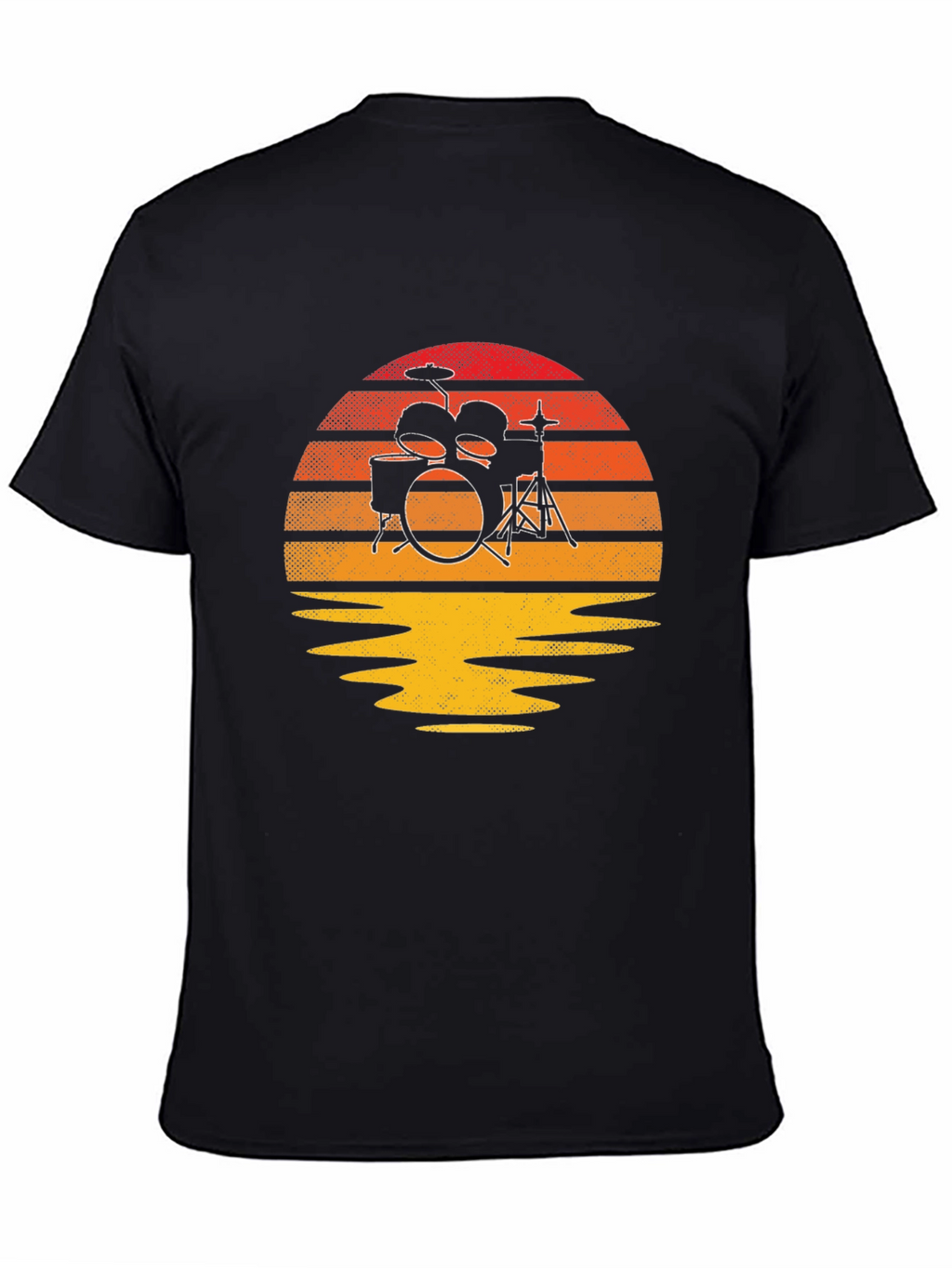 Sunset Drum Kit Graphic Tee - Music Lovers T-Shirt