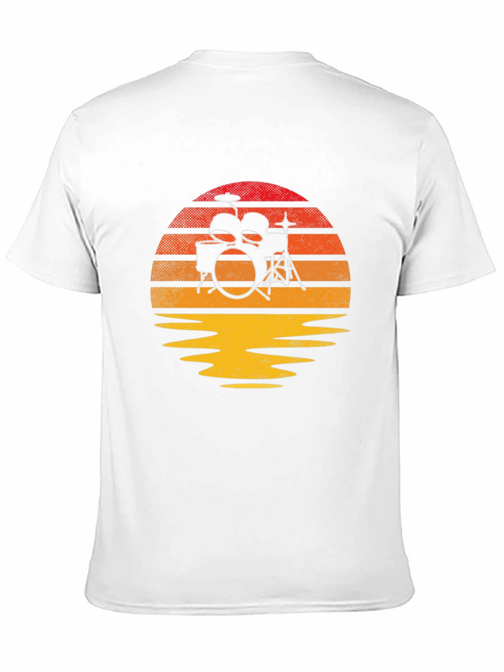 Sunset Drum Kit Graphic Tee - Music Lovers T-Shirt