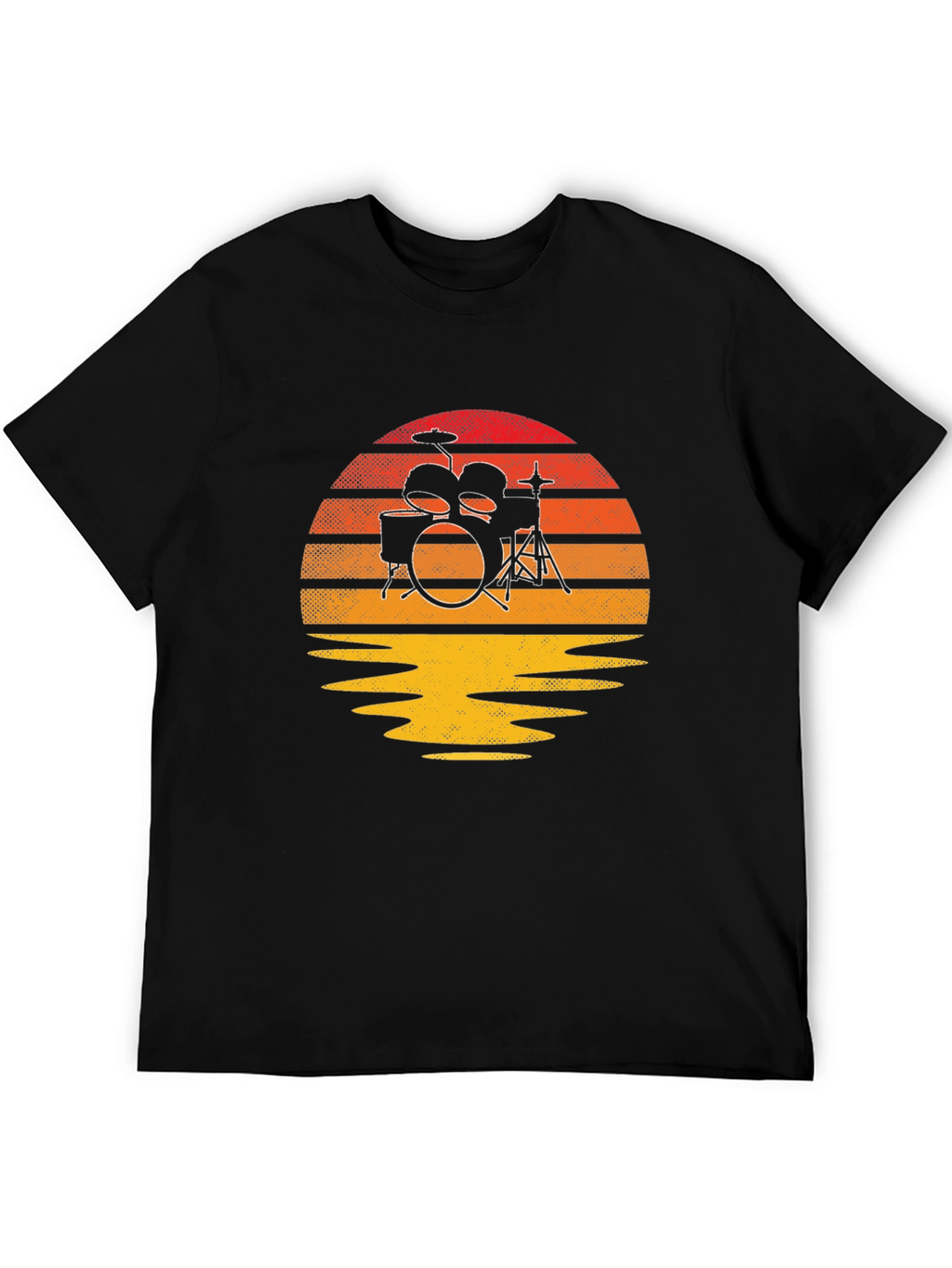 Sunset Drum Kit Graphic Tee - Music Lovers T-Shirt