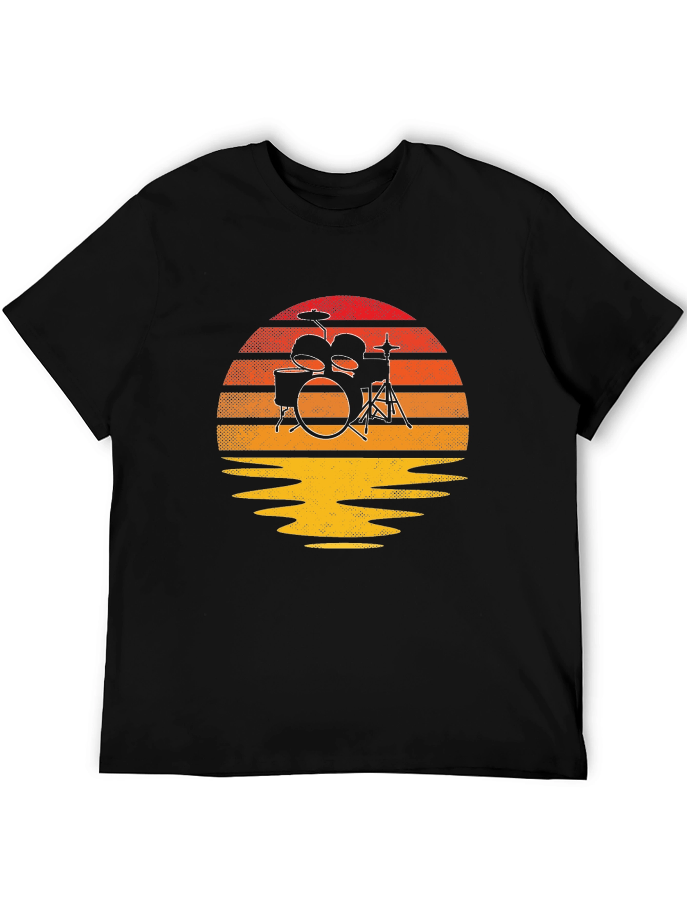 Sunset Drum Kit Graphic Tee - Music Lovers T-Shirt