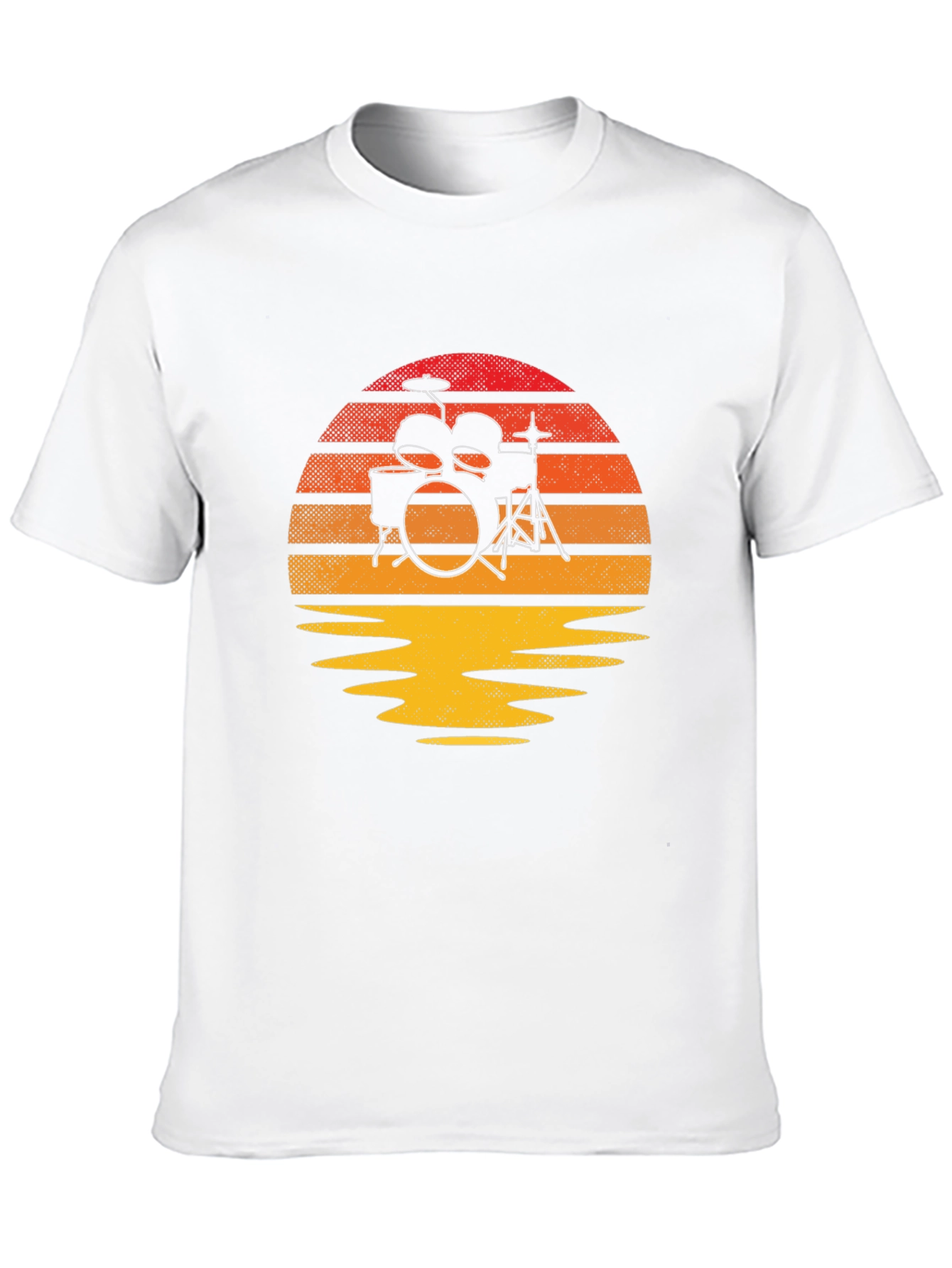Sunset Drum Kit Graphic Tee - Music Lovers T-Shirt
