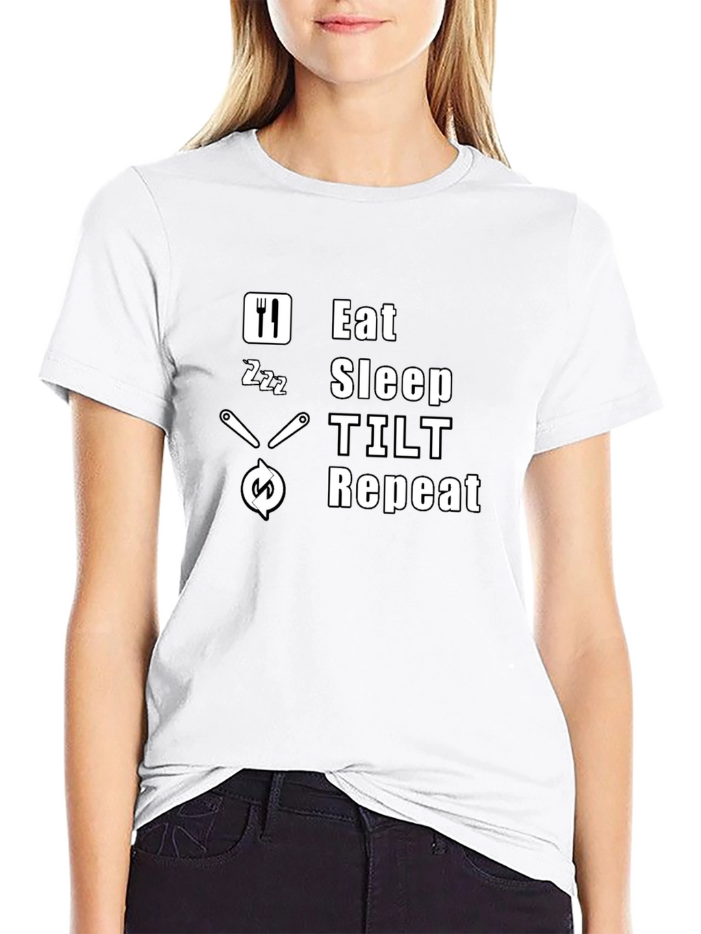 Eat Sleep Tilt Repeat Black T-Shirt