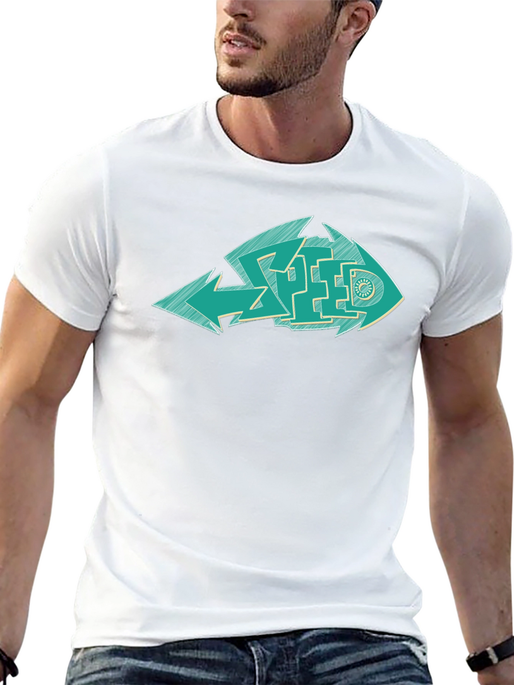 Cool Graphic Fish Speed T-Shirt