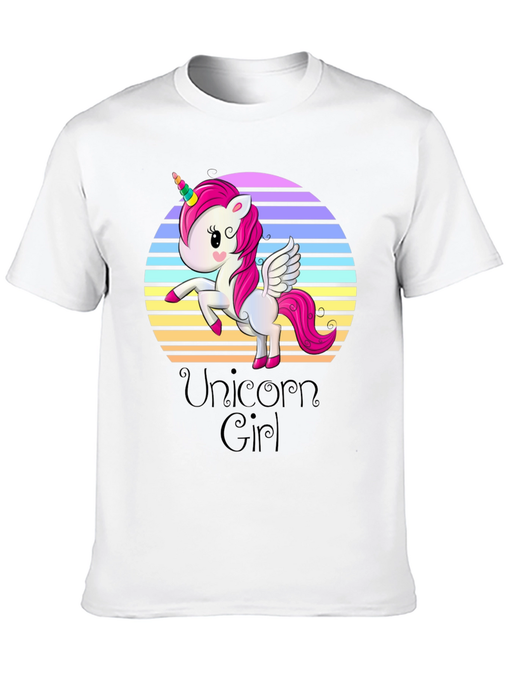 Unicorn Girl Black T-Shirt
