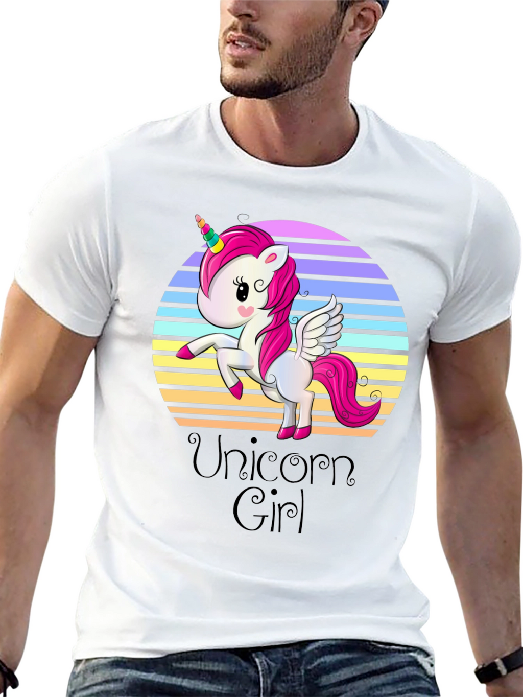 Unicorn Girl Black T-Shirt