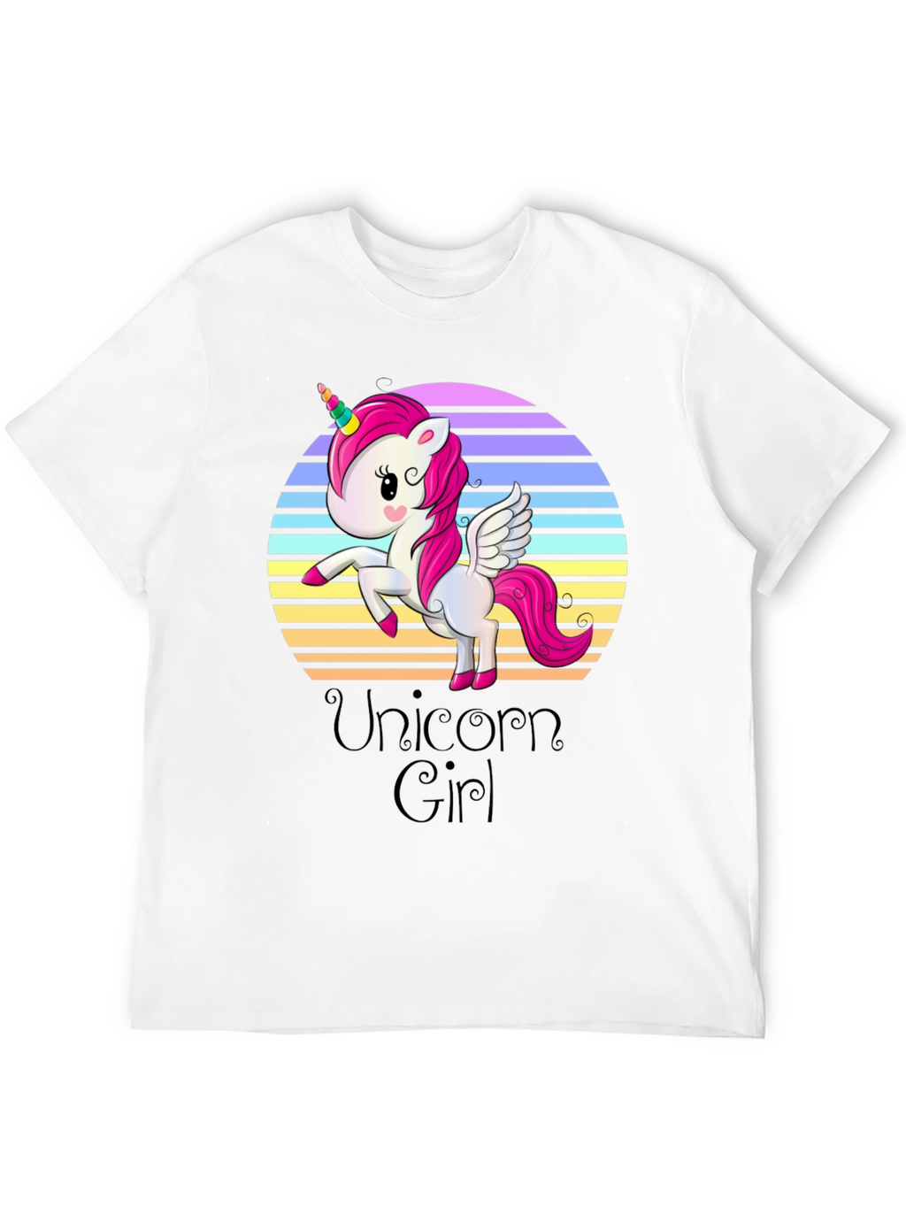 Unicorn Girl Black T-Shirt