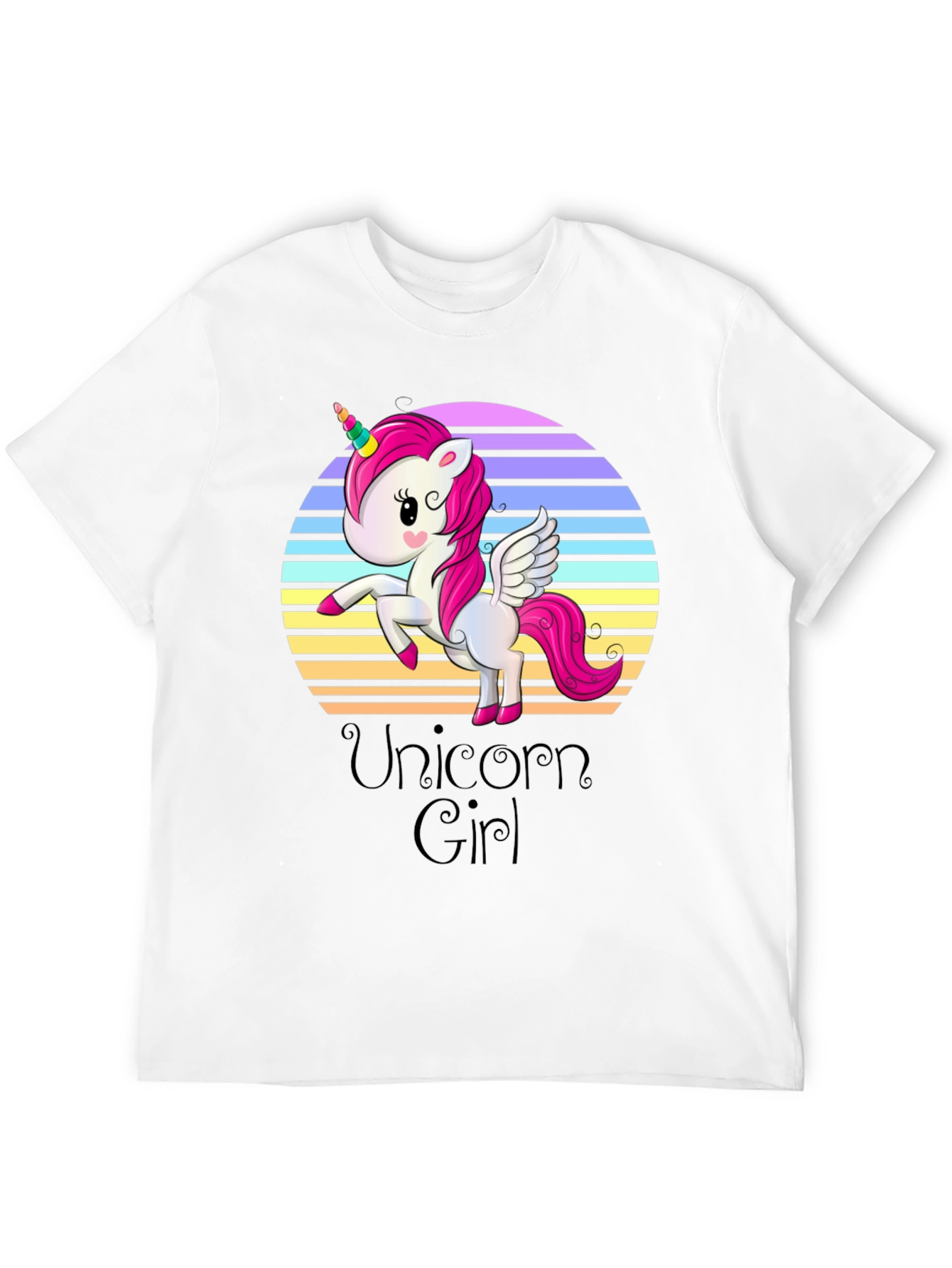 Unicorn Girl Black T-Shirt