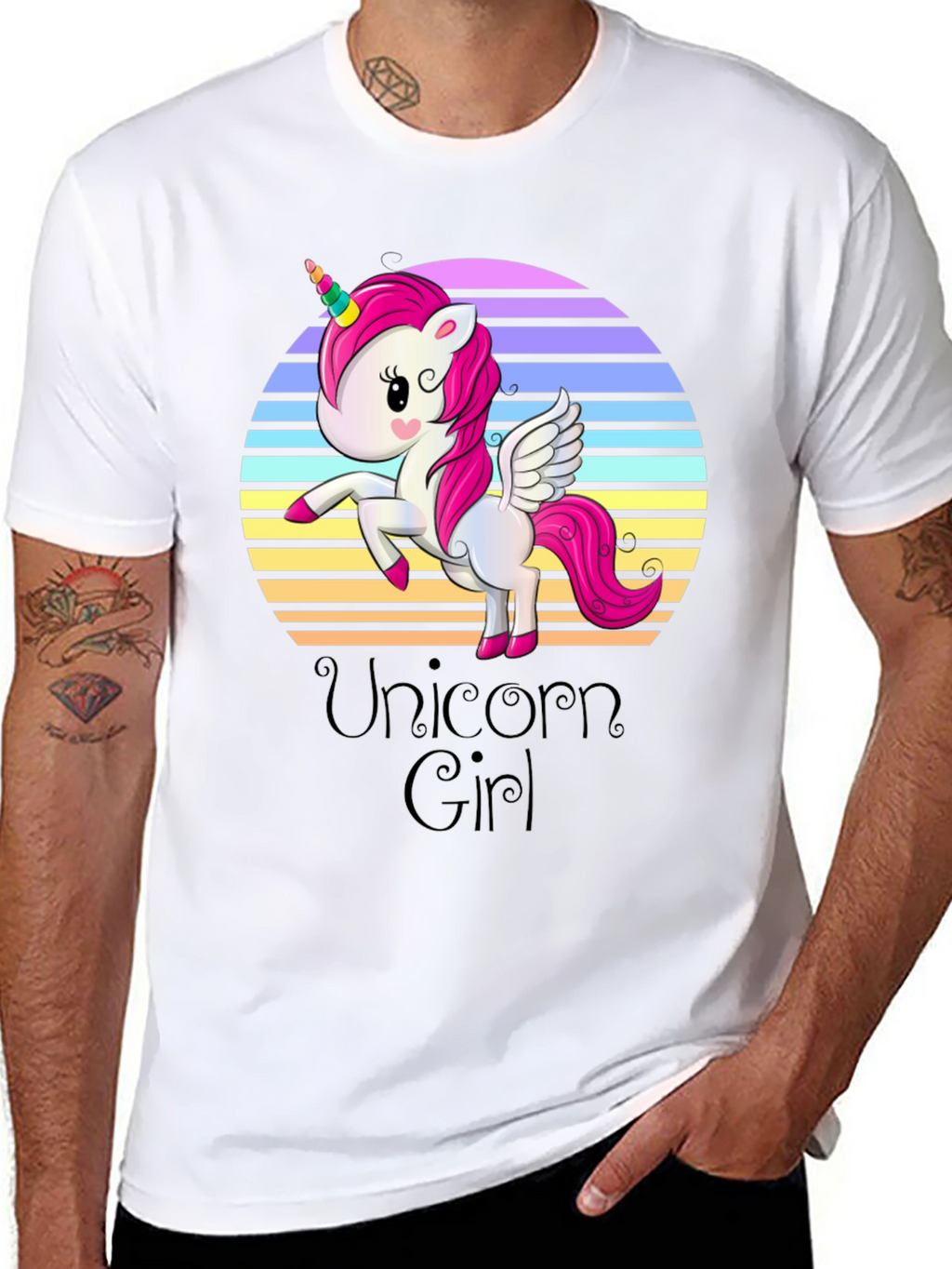 Unicorn Girl Black T-Shirt