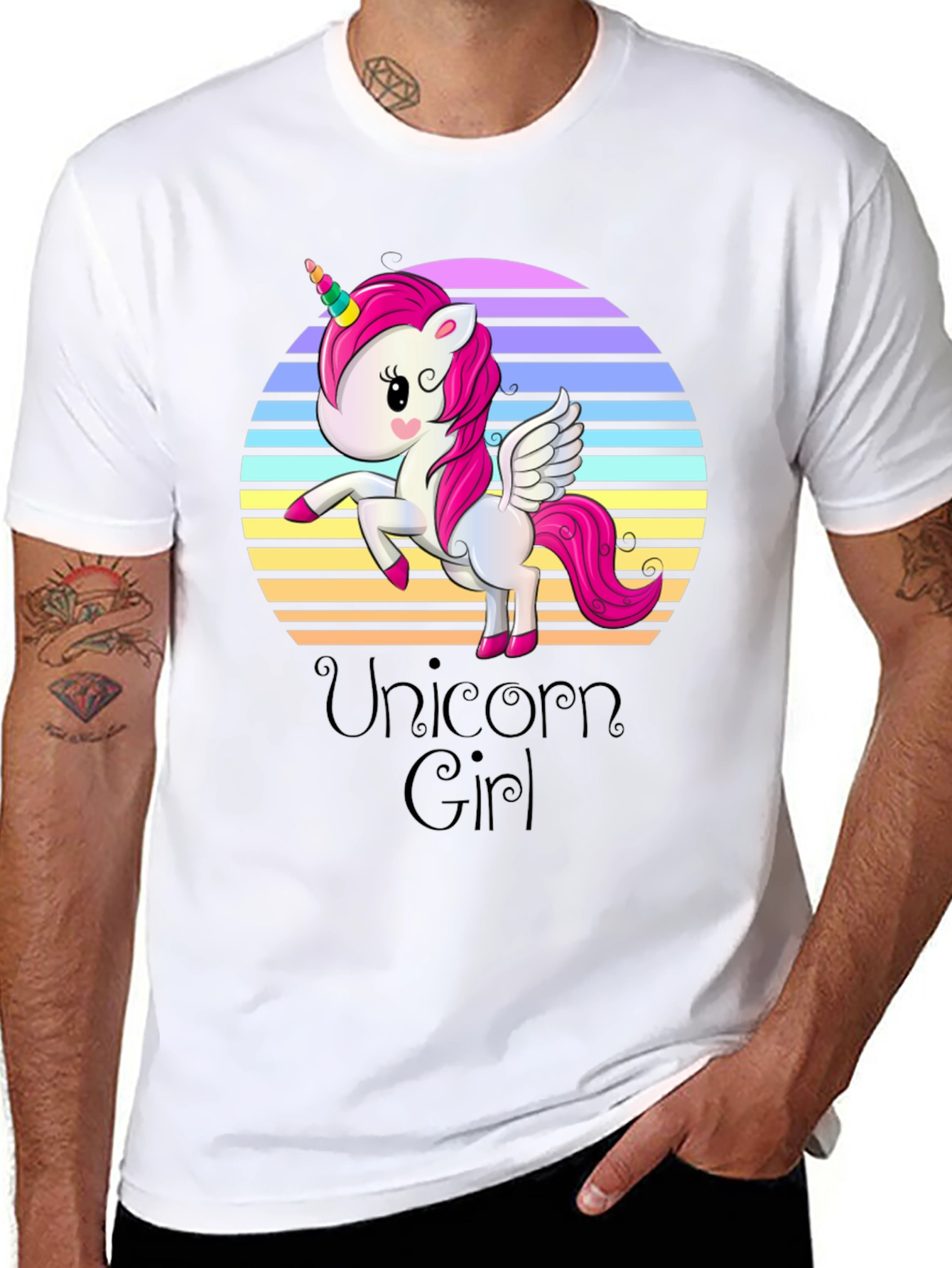Unicorn Girl Black T-Shirt
