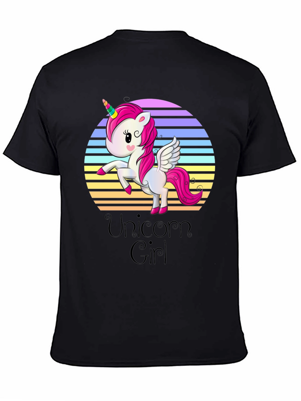 Unicorn Girl Black T-Shirt