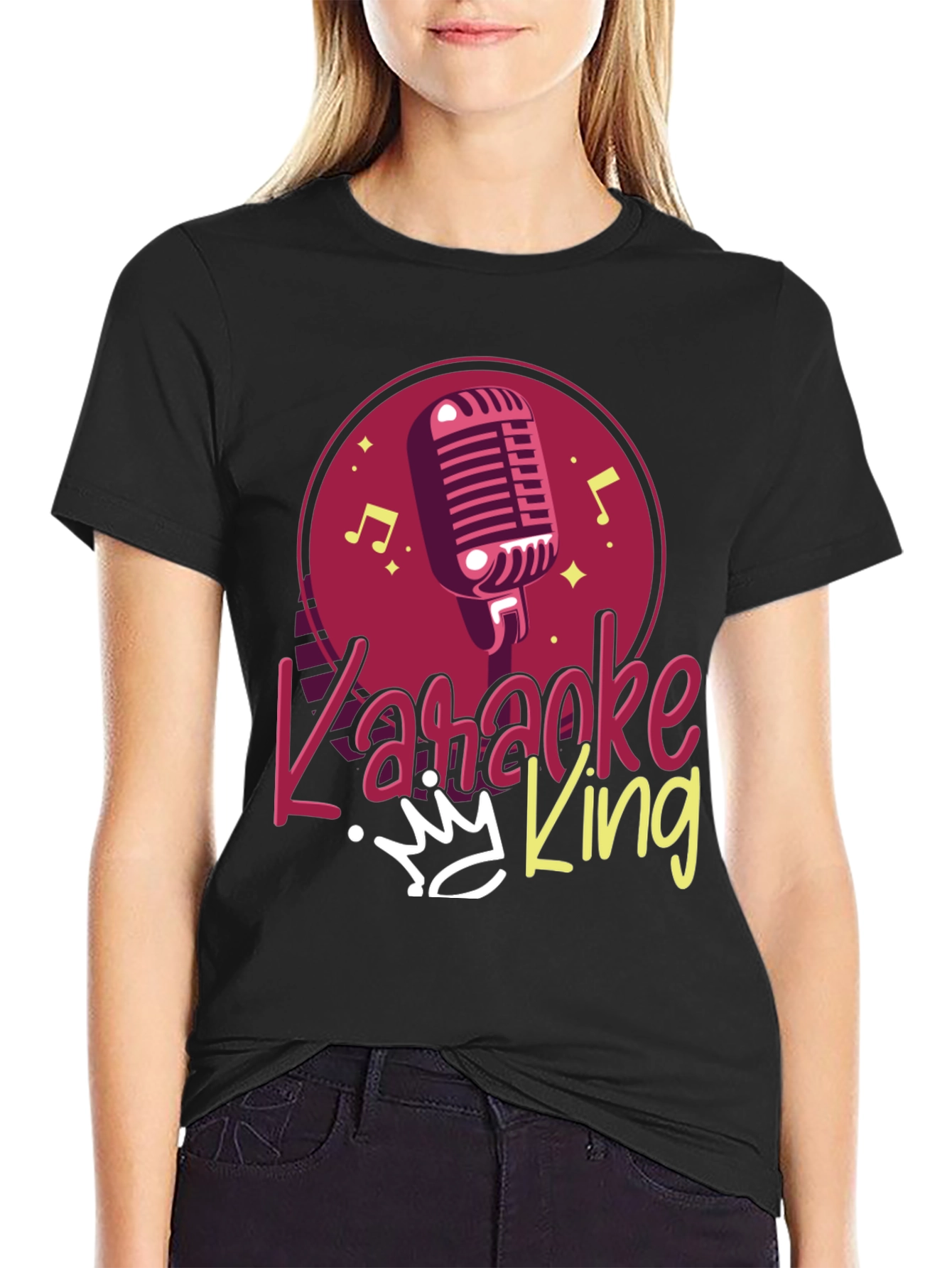 Karaoke King Black T-Shirt - Sing Your Heart Out!
