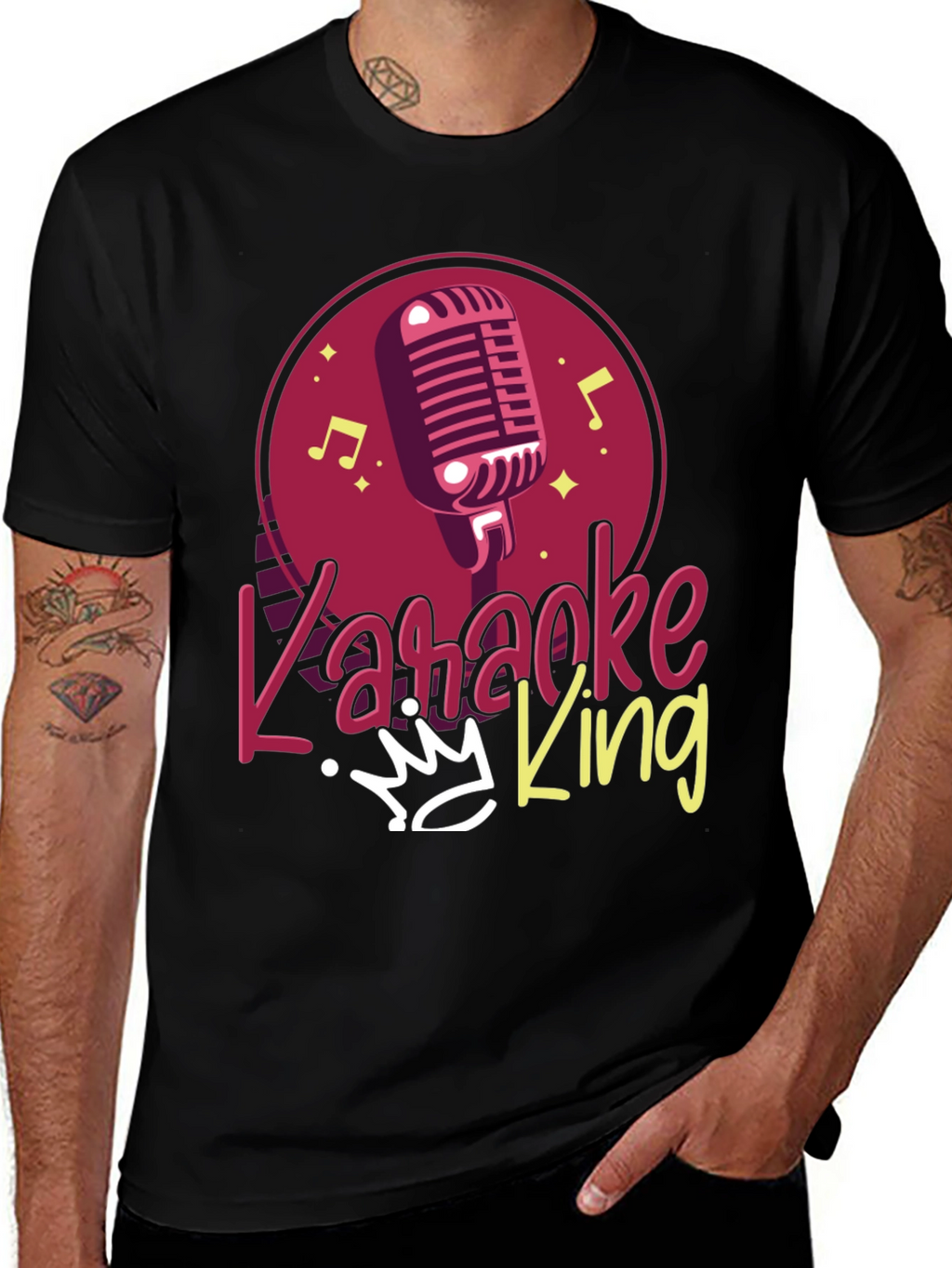 Karaoke King Black T-Shirt - Sing Your Heart Out!