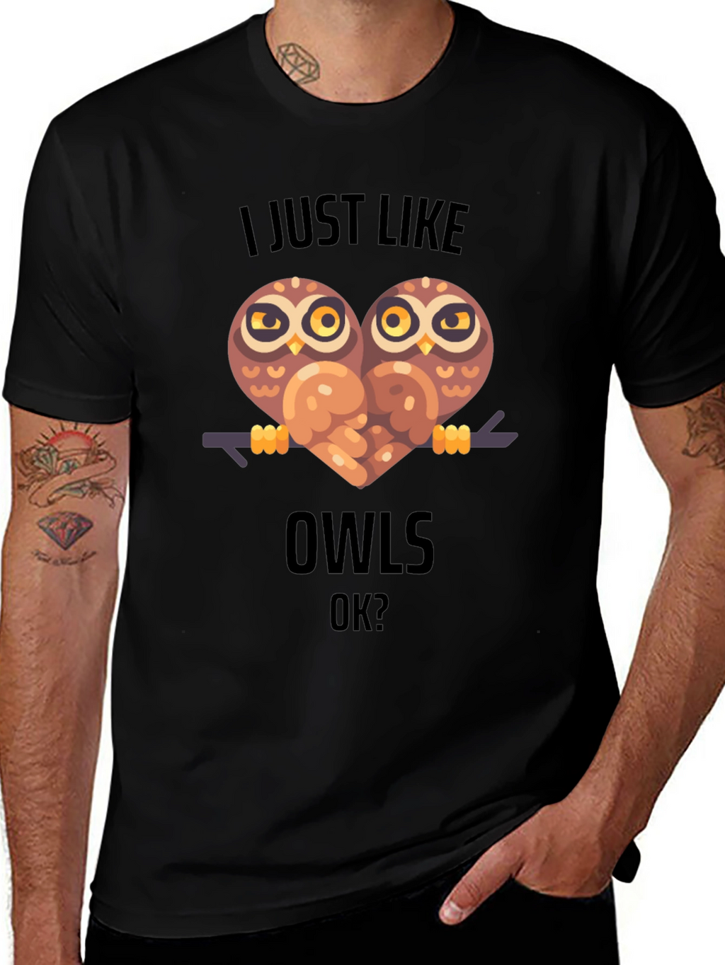 I Just Like Owls T-Shirt Cute Animal Graphic Tee