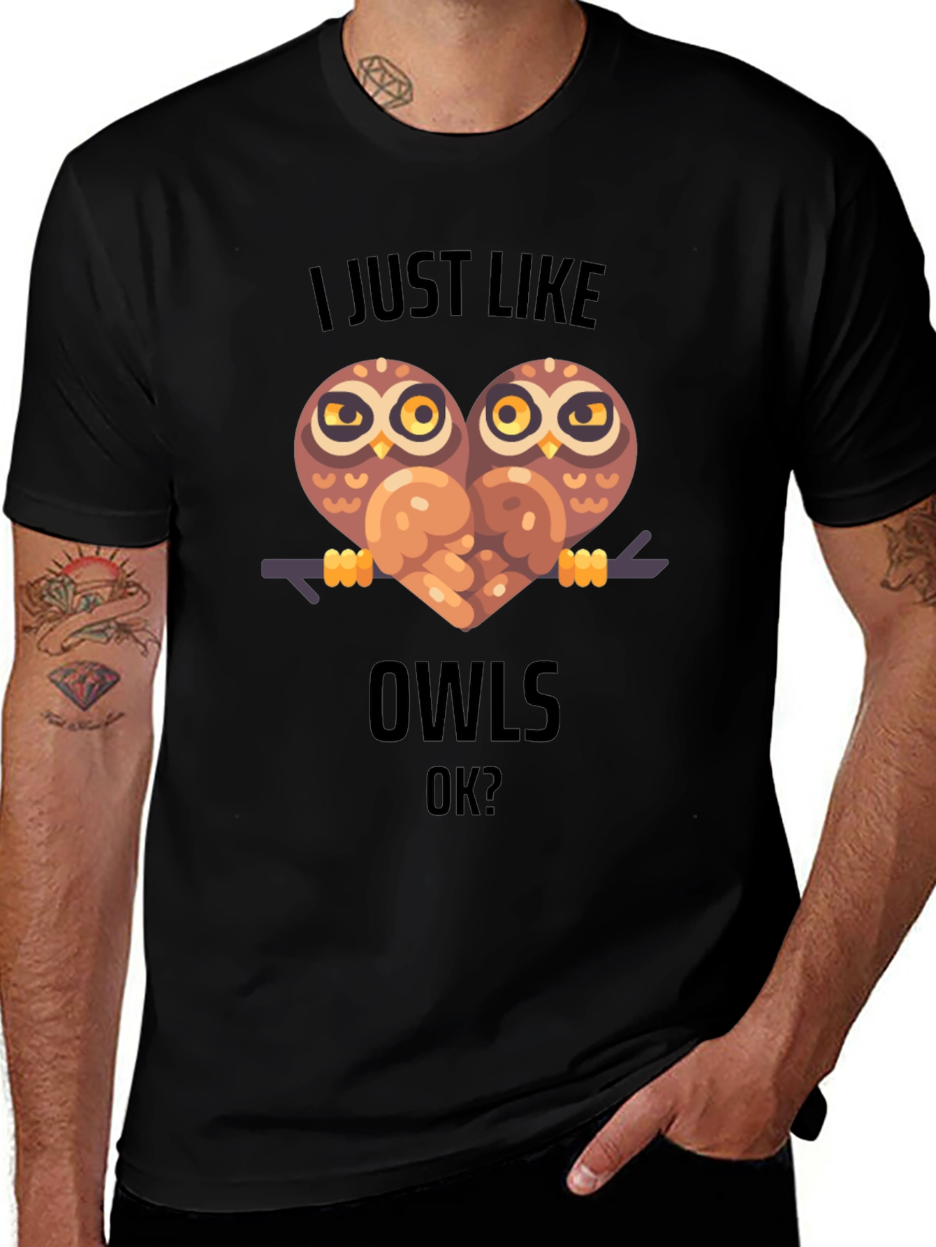I Just Like Owls T-Shirt Cute Animal Graphic Tee
