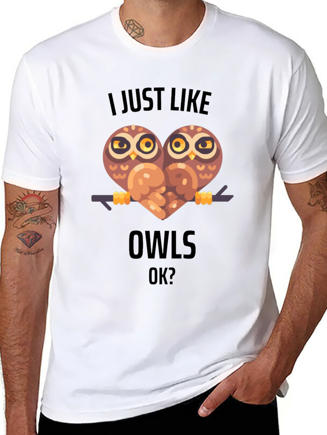 I Just Like Owls T-Shirt Cute Animal Graphic Tee