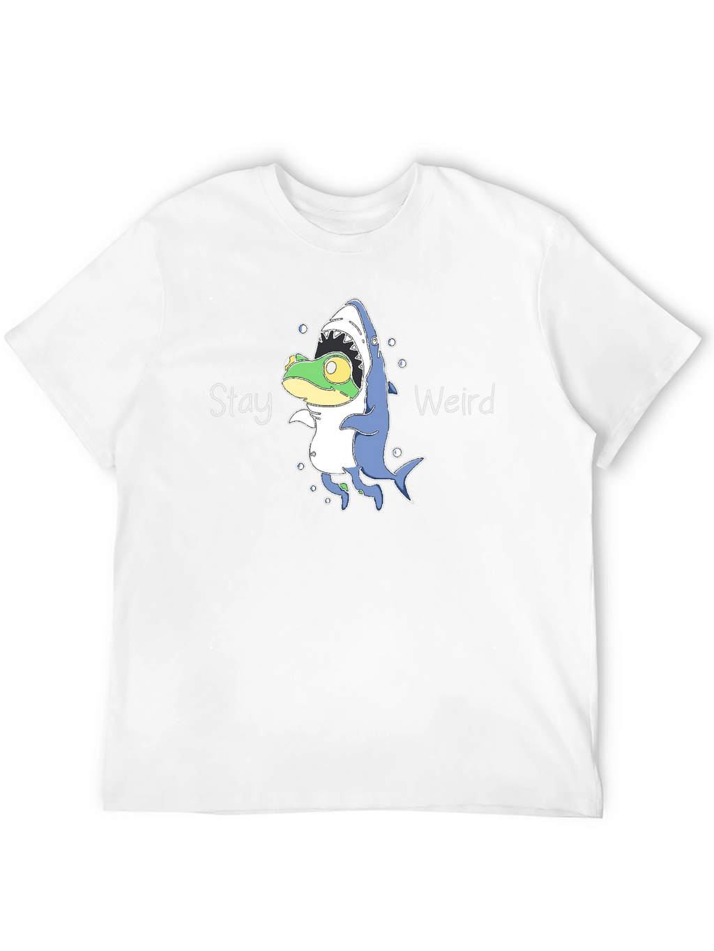 Stay Weird Frog Shark T-Shirt - Unique Graphic Tee