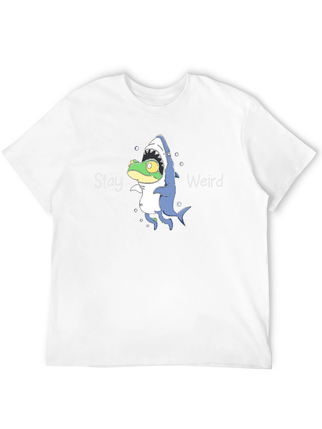 Stay Weird Frog Shark T-Shirt - Unique Graphic Tee