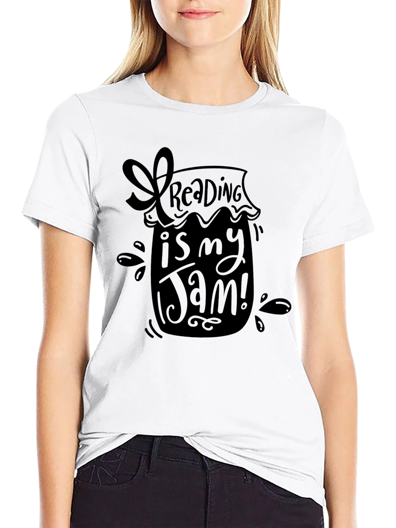Reading is My Jam T-Shirt - Black Unique Design