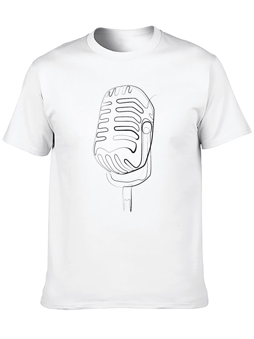 Retro Microphone Graphic Tee - Classic Singer Style