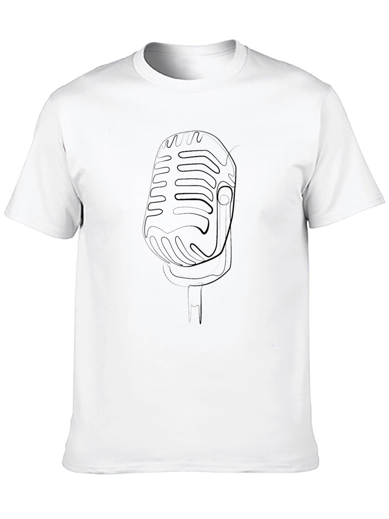 Retro Microphone Graphic Tee - Classic Singer Style
