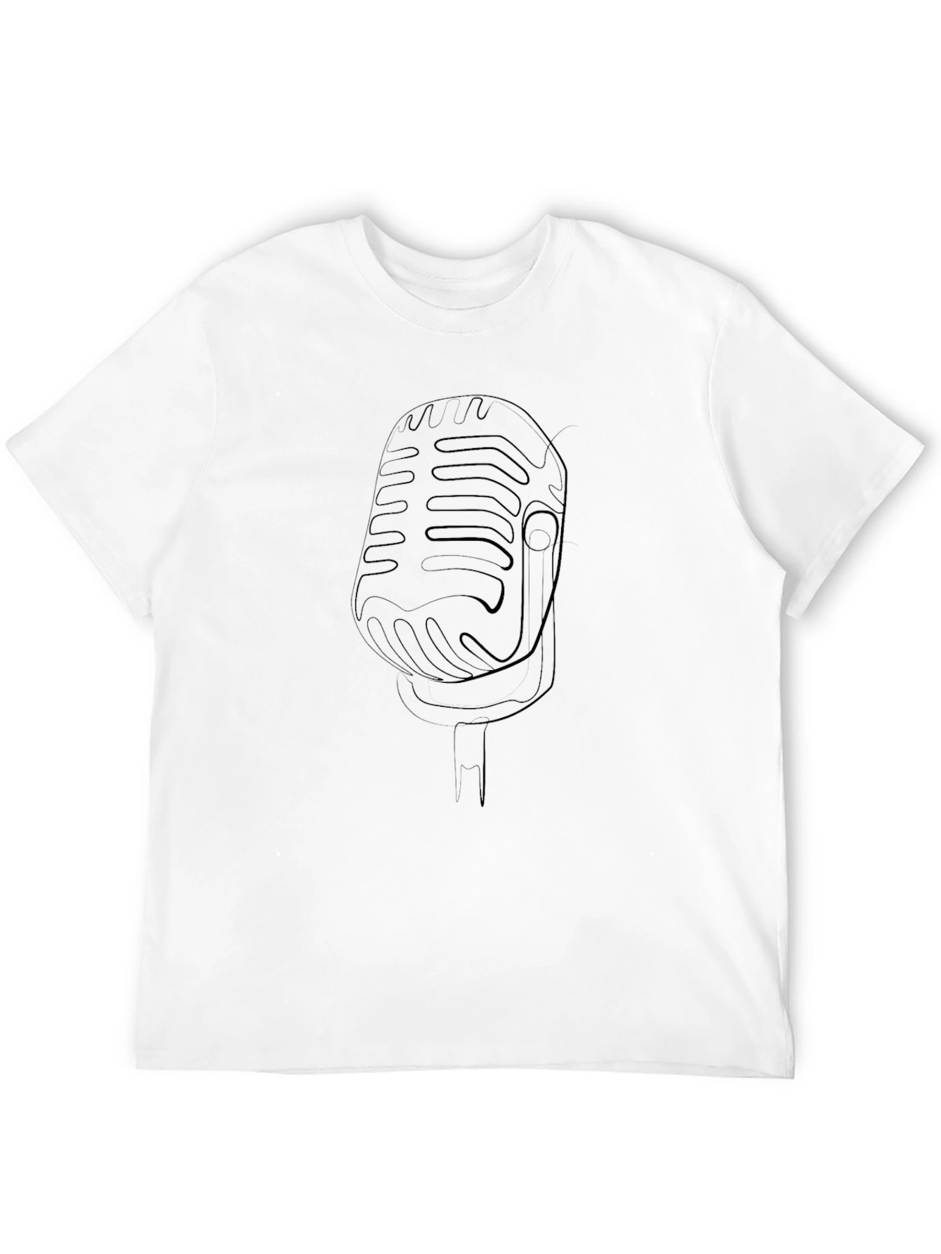 Retro Microphone Graphic Tee - Classic Singer Style
