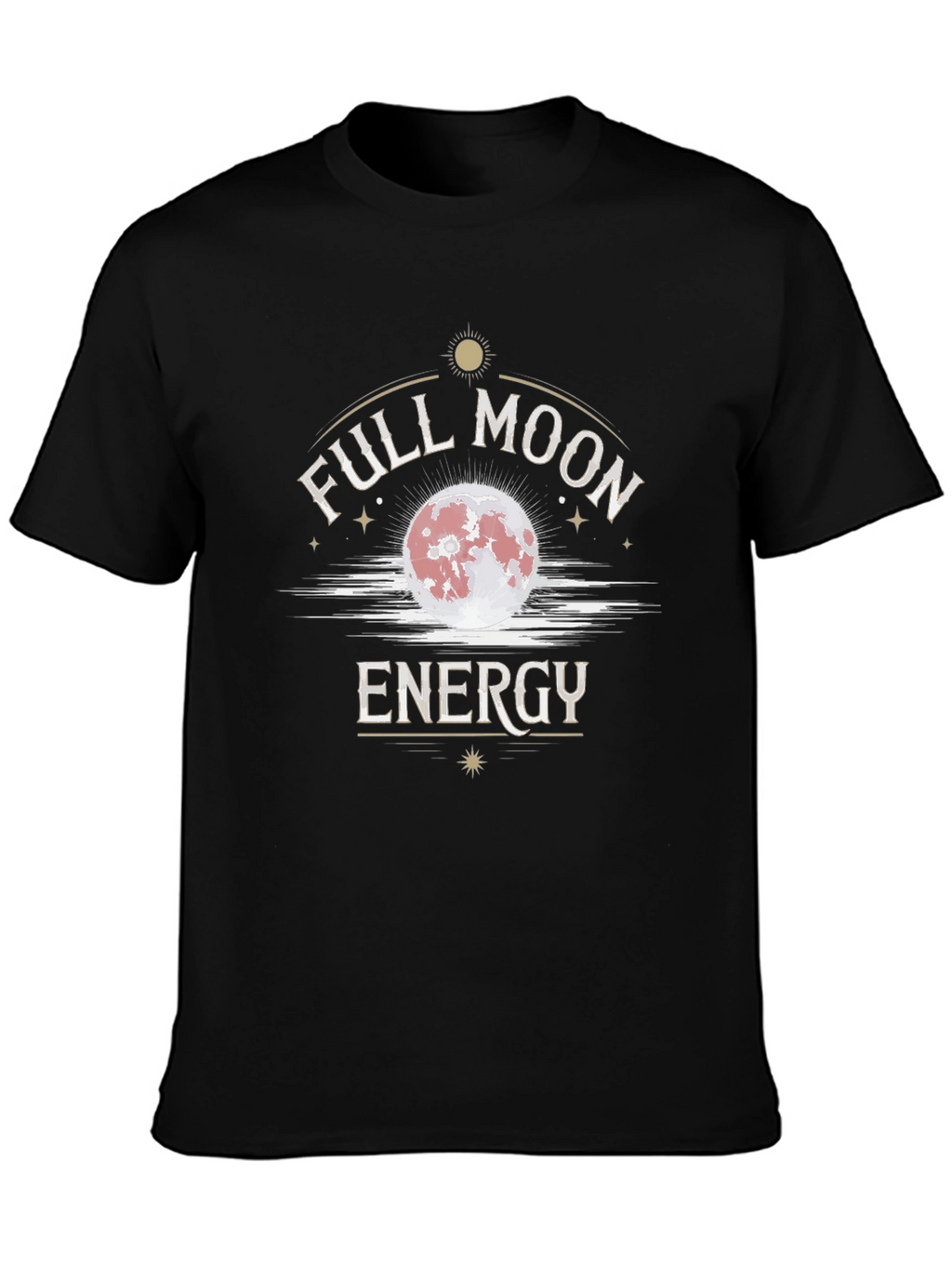 Full Moon Energy Graphic T-Shirt - Black Cotton Tee