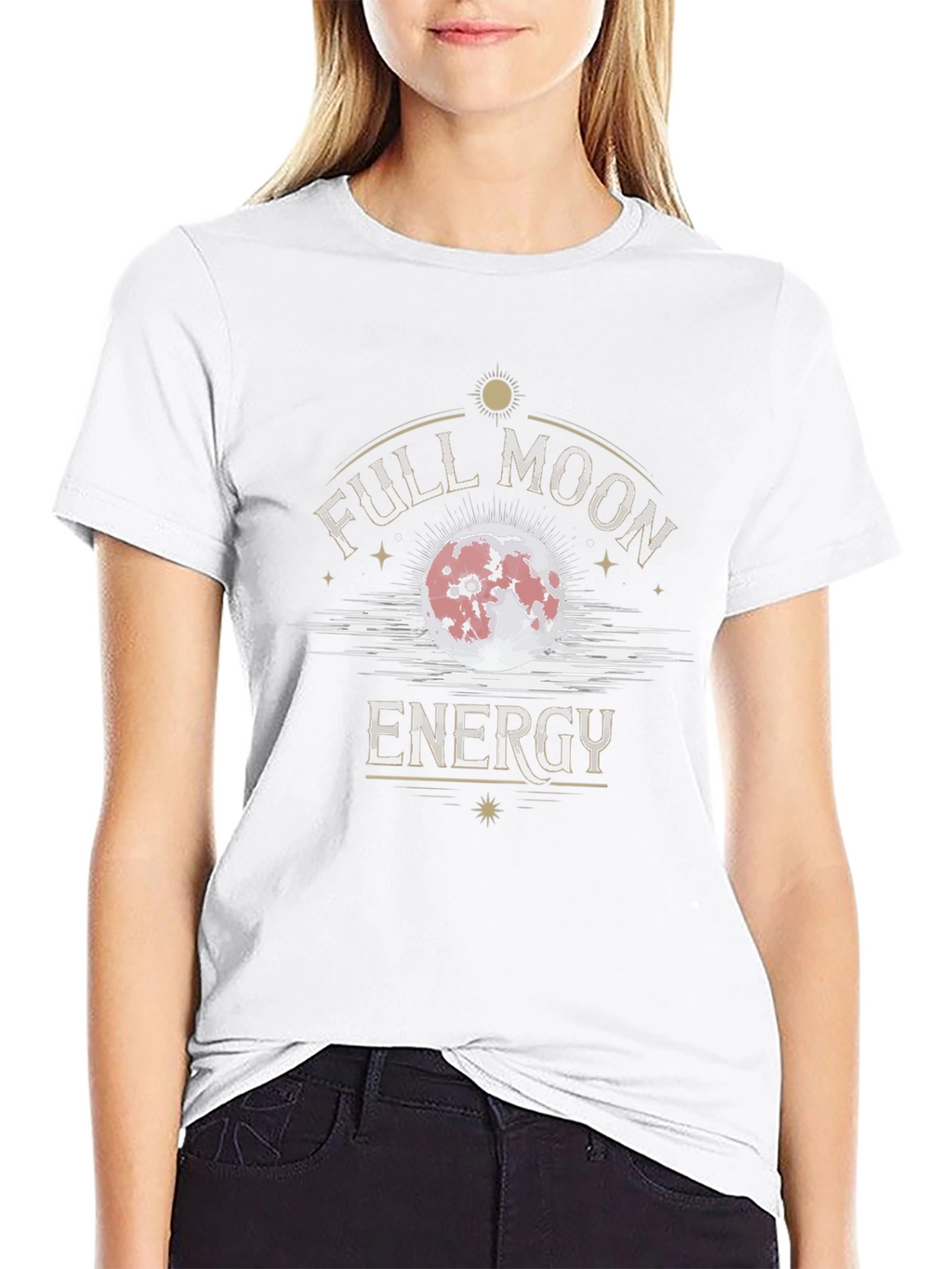 Full Moon Energy Graphic T-Shirt - Black Cotton Tee