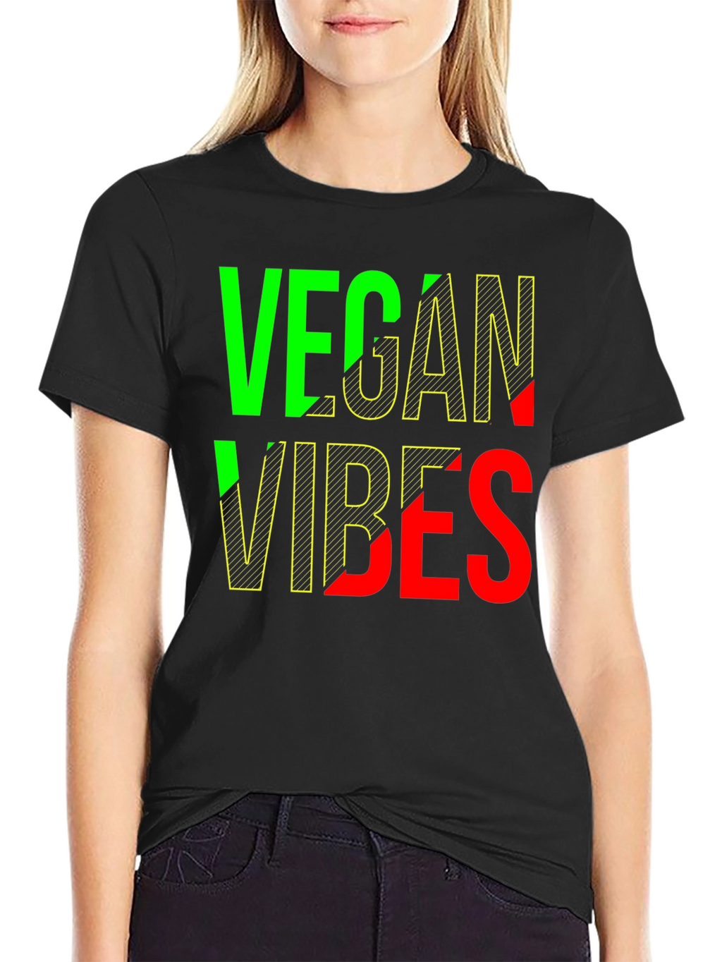 Vegan Vibes Graphic T-Shirt - Unisex Black Tee