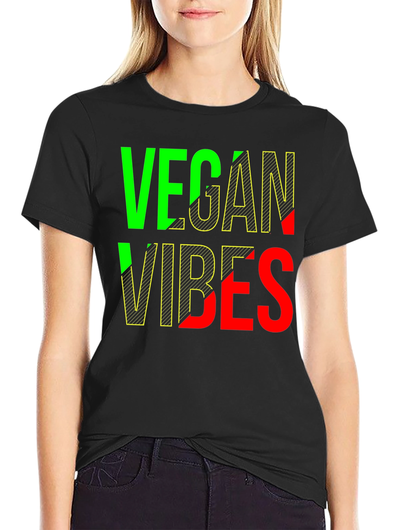 Vegan Vibes Graphic T-Shirt - Unisex Black Tee