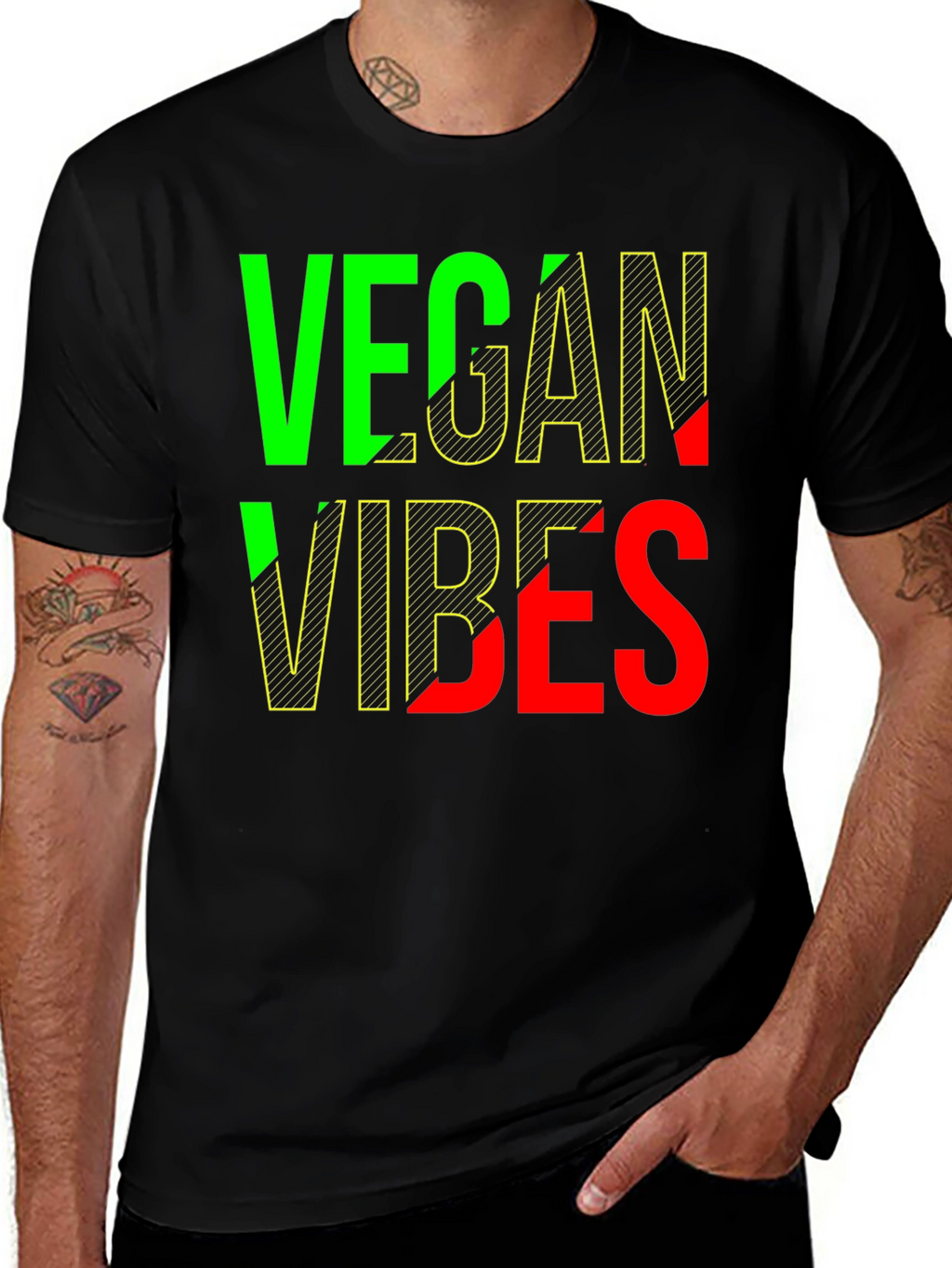 Vegan Vibes Graphic T-Shirt - Unisex Black Tee