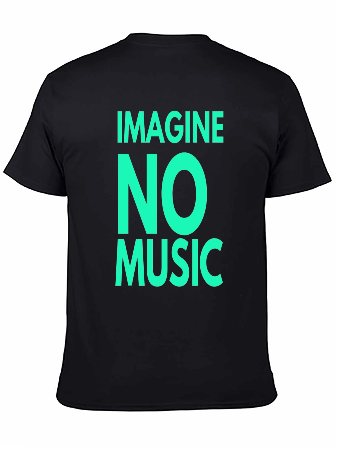 Imagine No Music Black Graphic Tee