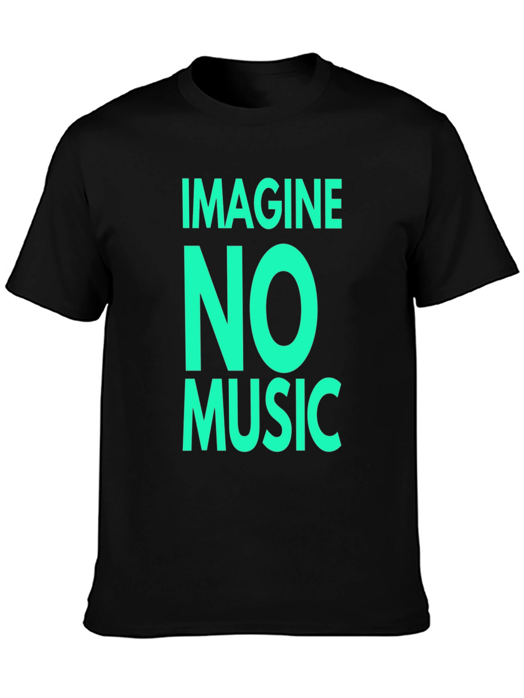 Imagine No Music Black Graphic Tee