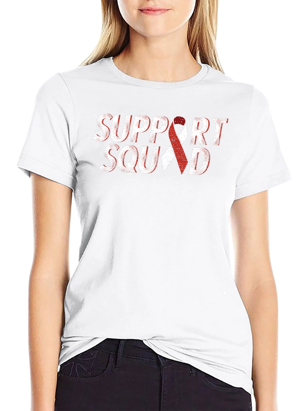 Support Squad Awareness Ribbon Graphic T-Shirt