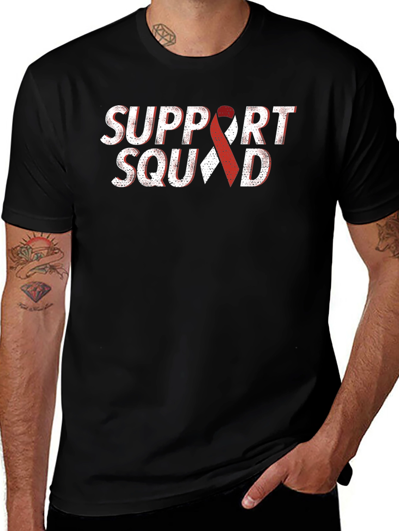 Support Squad Awareness Ribbon Graphic T-Shirt