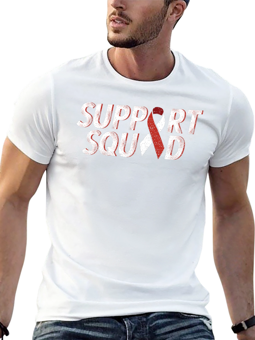 Support Squad Awareness Ribbon Graphic T-Shirt