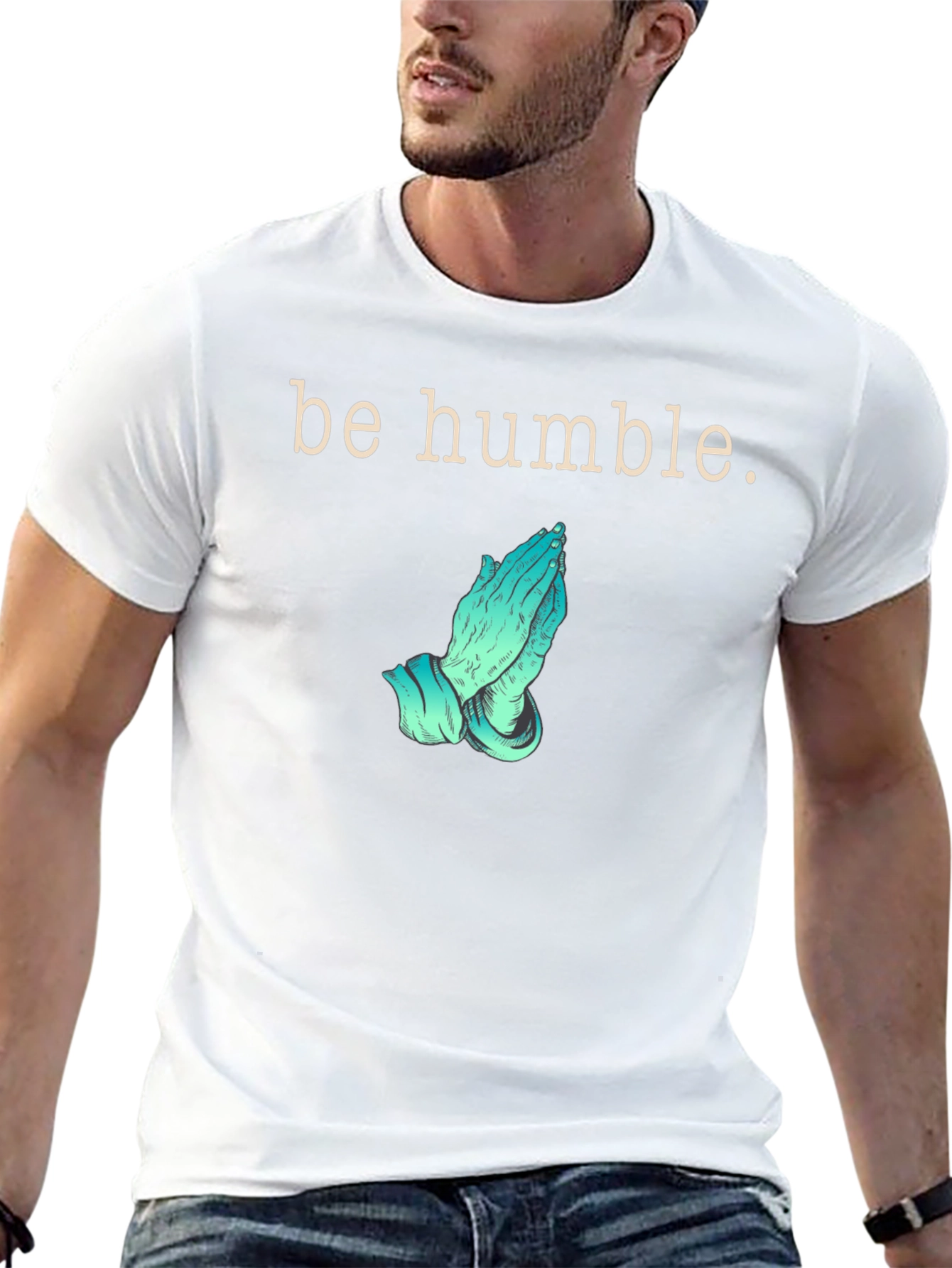 Be Humble Praying Hands Graphic T-Shirt