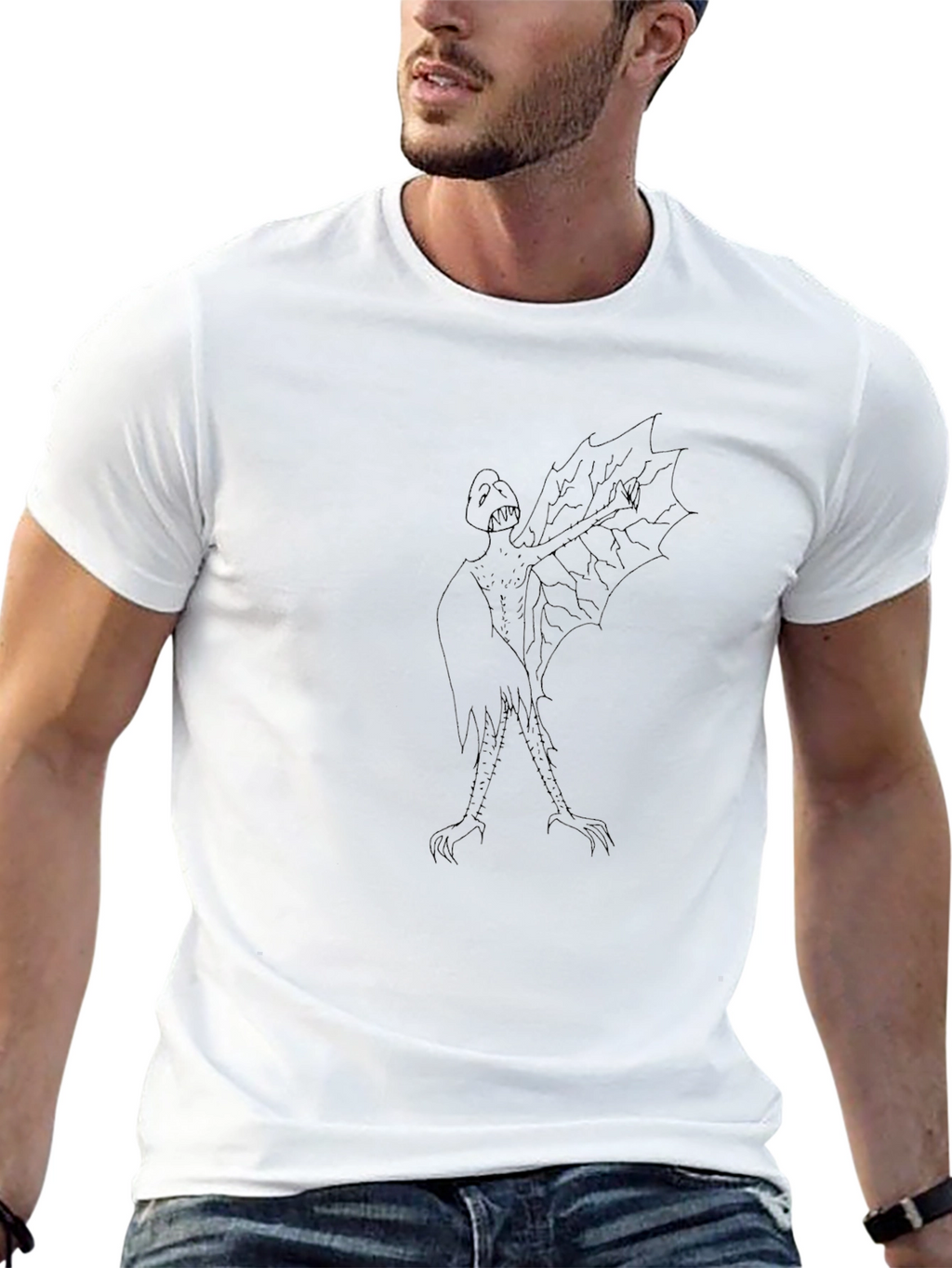 Unique Black T-Shirt with Monster Design