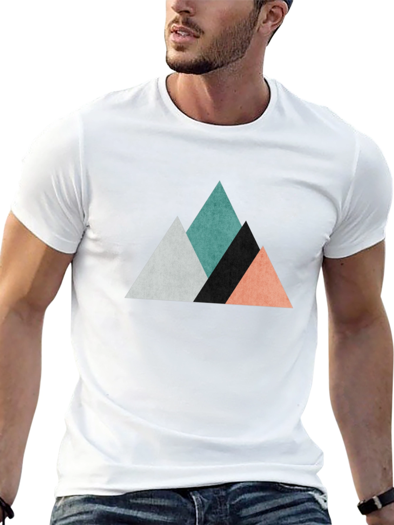 Modern Geometric Mountain T-Shirt