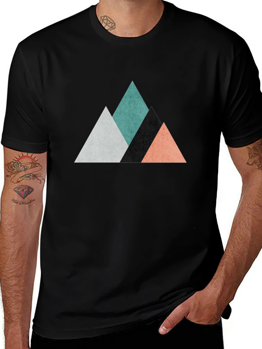 Modern Geometric Mountain T-Shirt