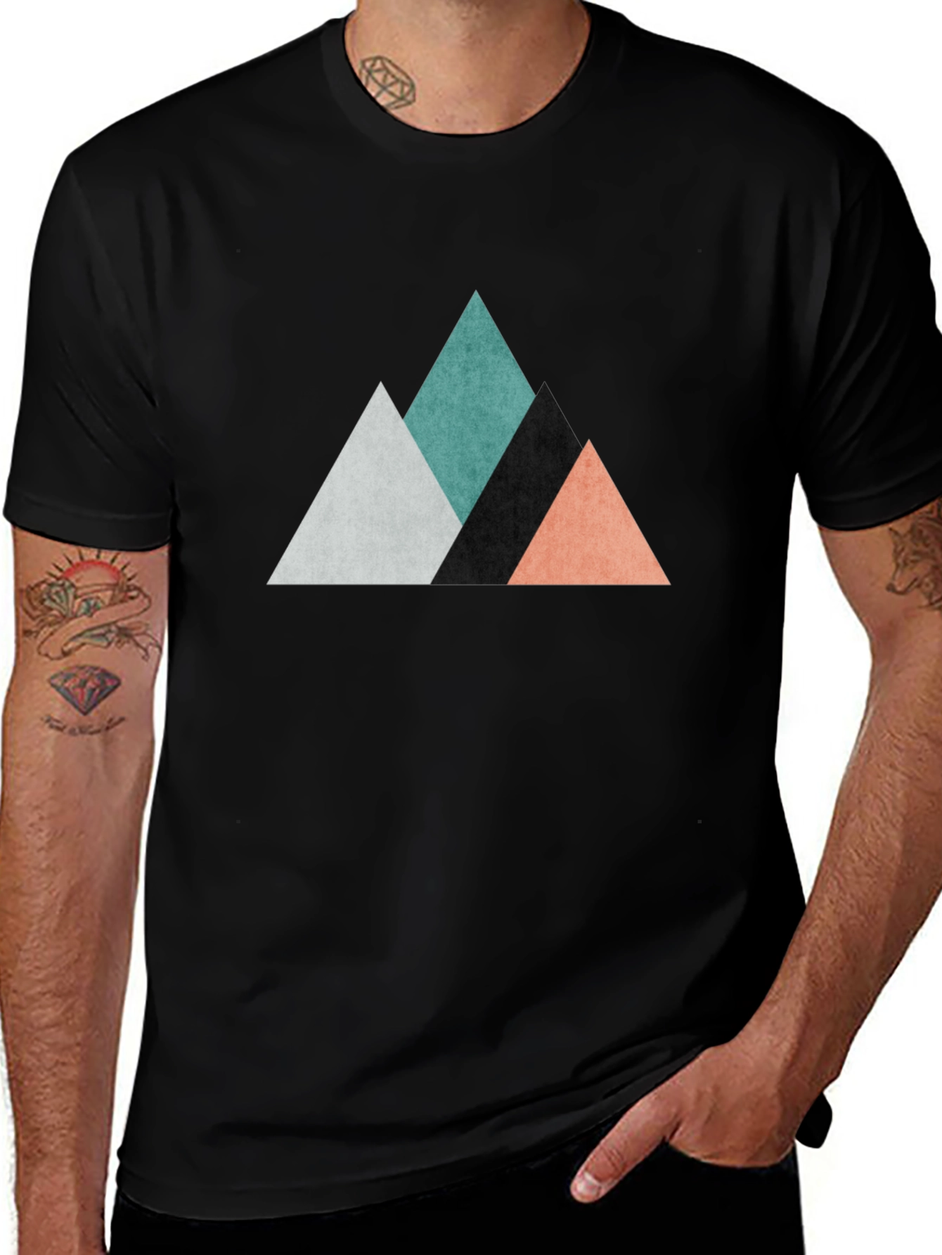 Modern Geometric Mountain T-Shirt