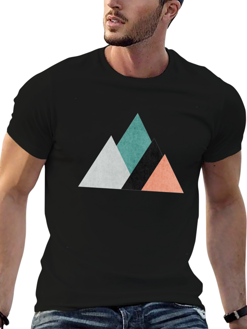 Modern Geometric Mountain T-Shirt