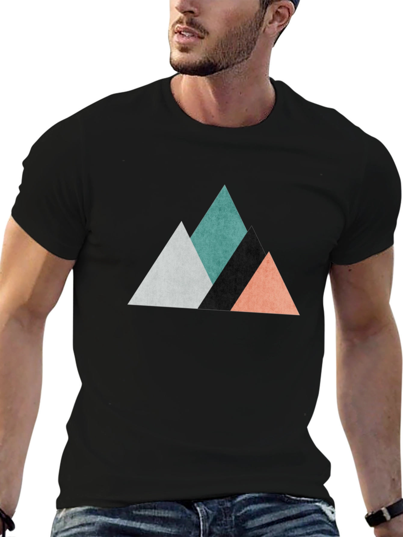 Modern Geometric Mountain T-Shirt