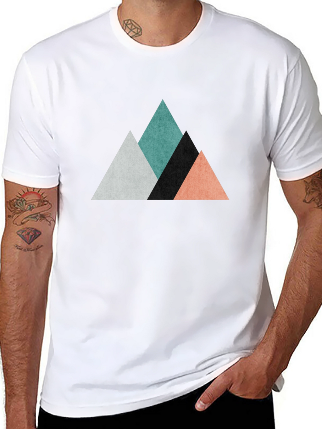 Modern Geometric Mountain T-Shirt